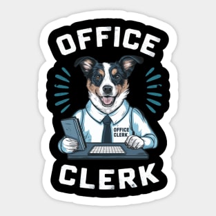 office clerk dog Sticker